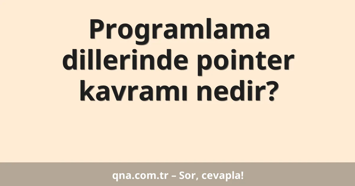 Programlama dillerinde pointer kavramı nedir?