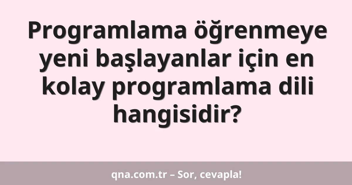 Programlama öğrenmeye yeni başlayanlar için en kolay programlama dili hangisidir?