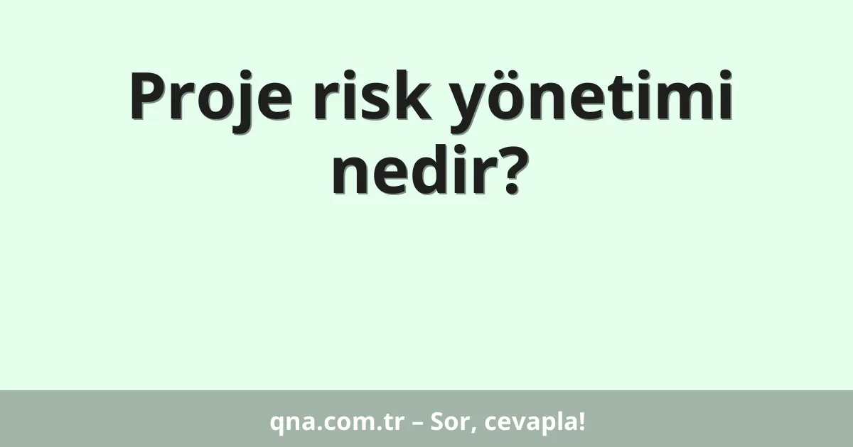 Proje risk yönetimi nedir?