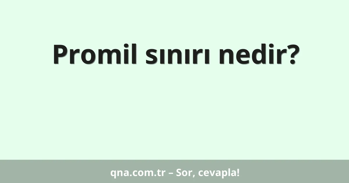 Promil sınırı nedir?