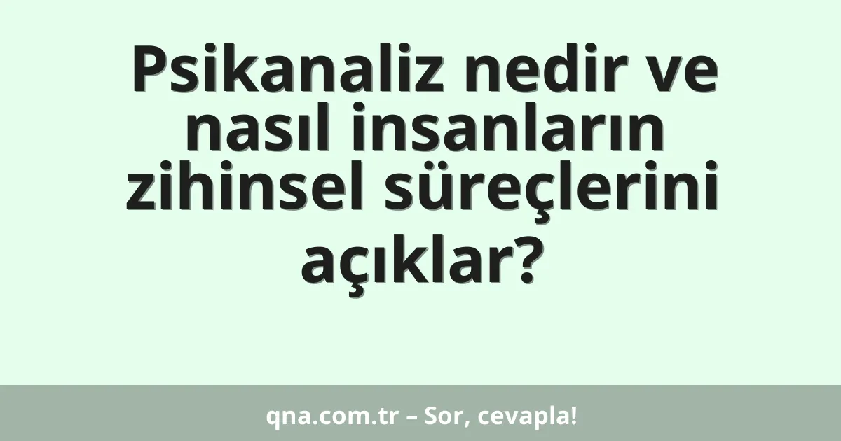 Psikanaliz nedir ve nasıl insanların zihinsel süreçlerini açıklar?