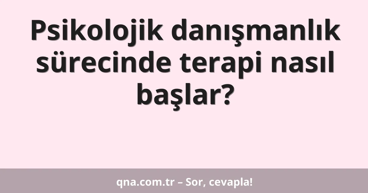 Psikolojik danışmanlık sürecinde terapi nasıl başlar?