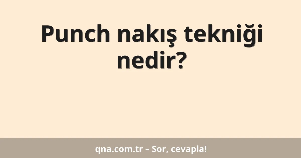 Punch nakış tekniği nedir?