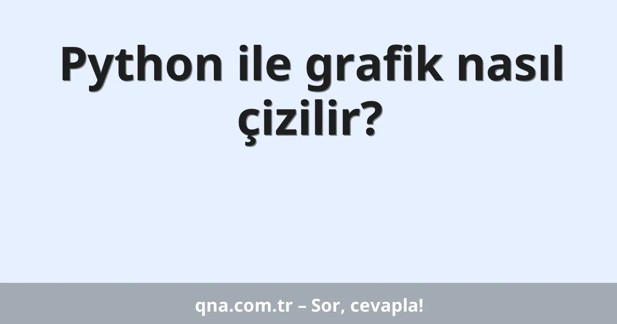 Python ile grafik nasıl çizilir?