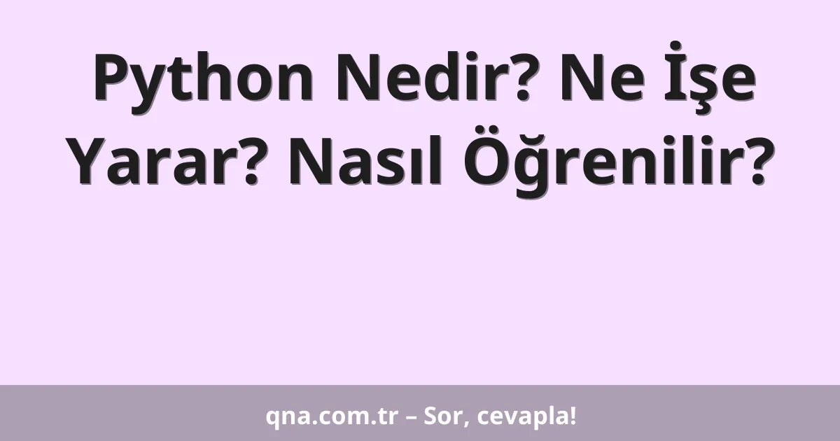 Python Nedir? Ne İşe Yarar? Nasıl Öğrenilir?