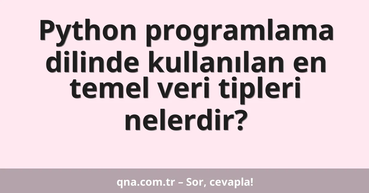 Python programlama dilinde kullanılan en temel veri tipleri nelerdir?