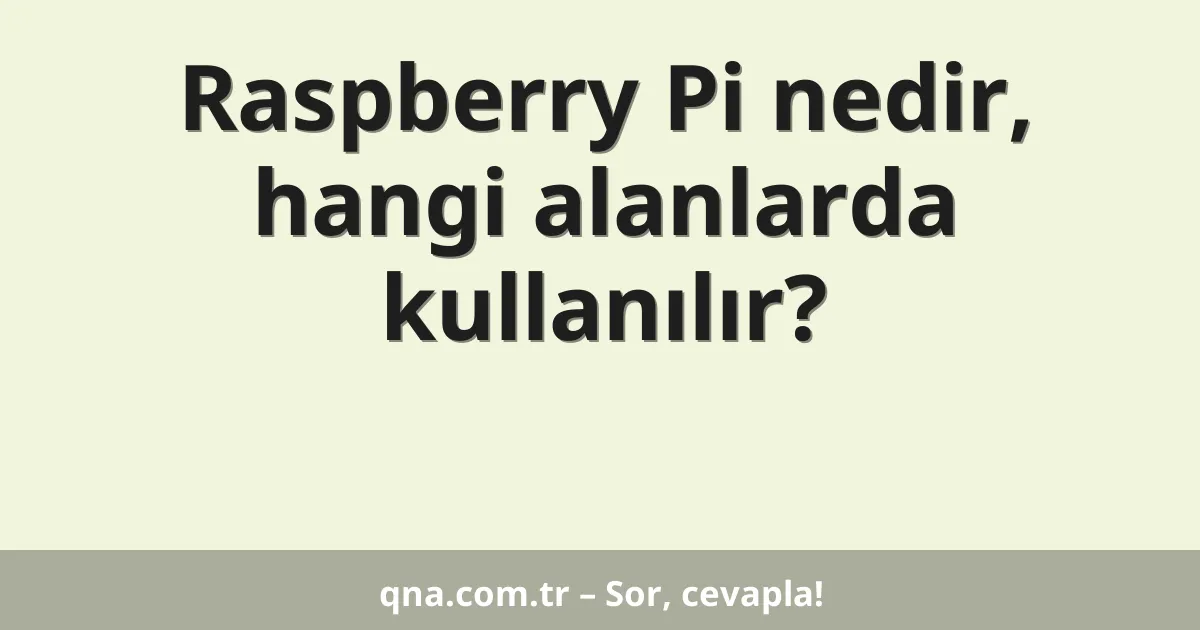 Raspberry Pi nedir, hangi alanlarda kullanılır?