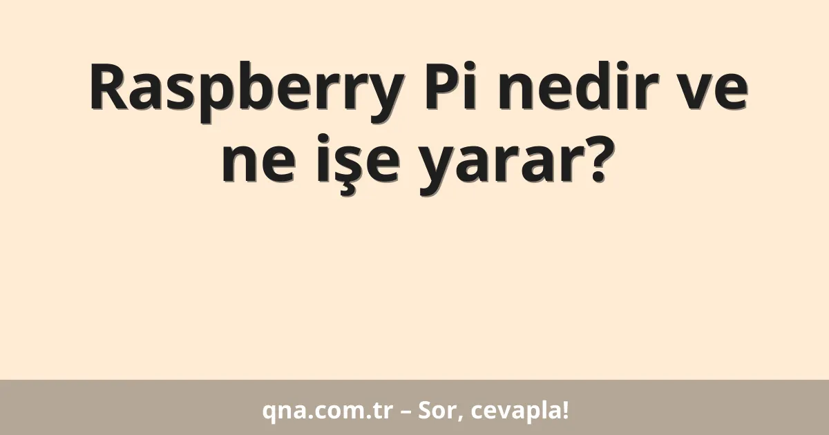 Raspberry Pi nedir ve ne işe yarar?