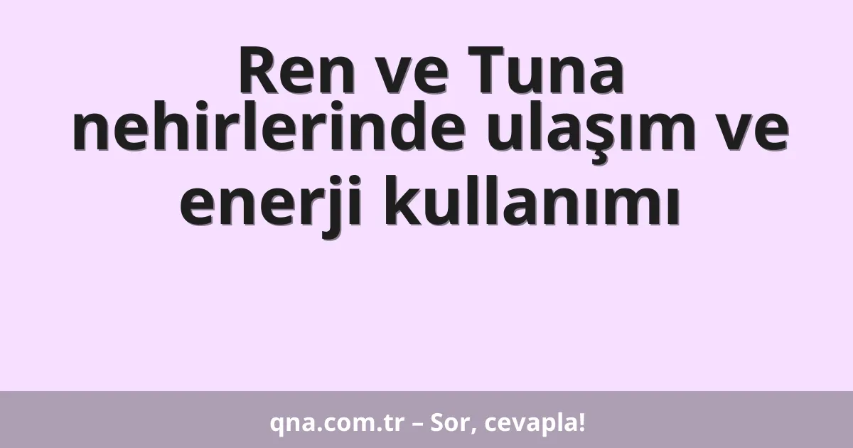 Ren ve Tuna nehirlerinde ulaşım ve enerji kullanımı