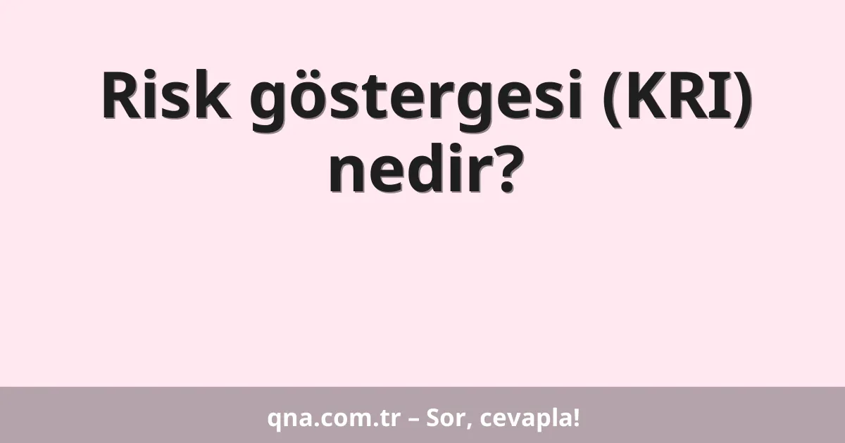 Risk göstergesi (KRI) nedir?