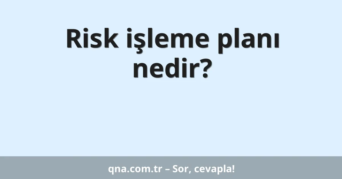 Risk işleme planı nedir?