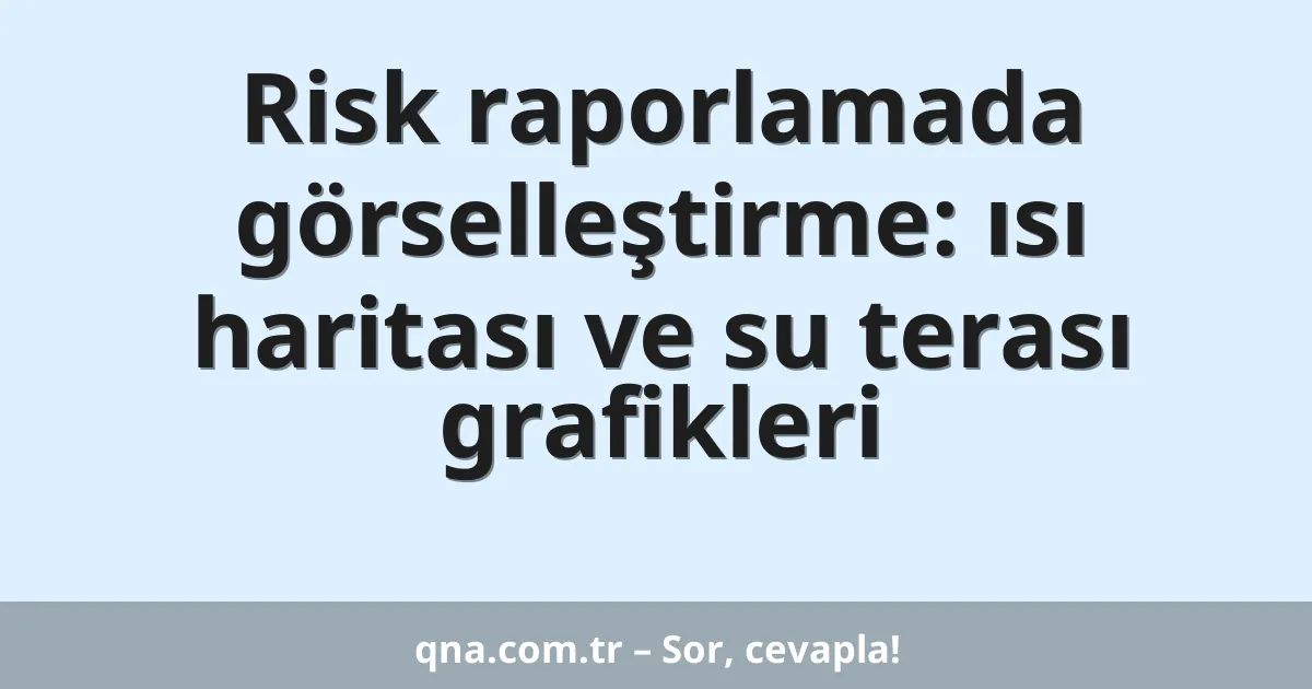 Risk raporlamada görselleştirme: ısı haritası ve su terası grafikleri