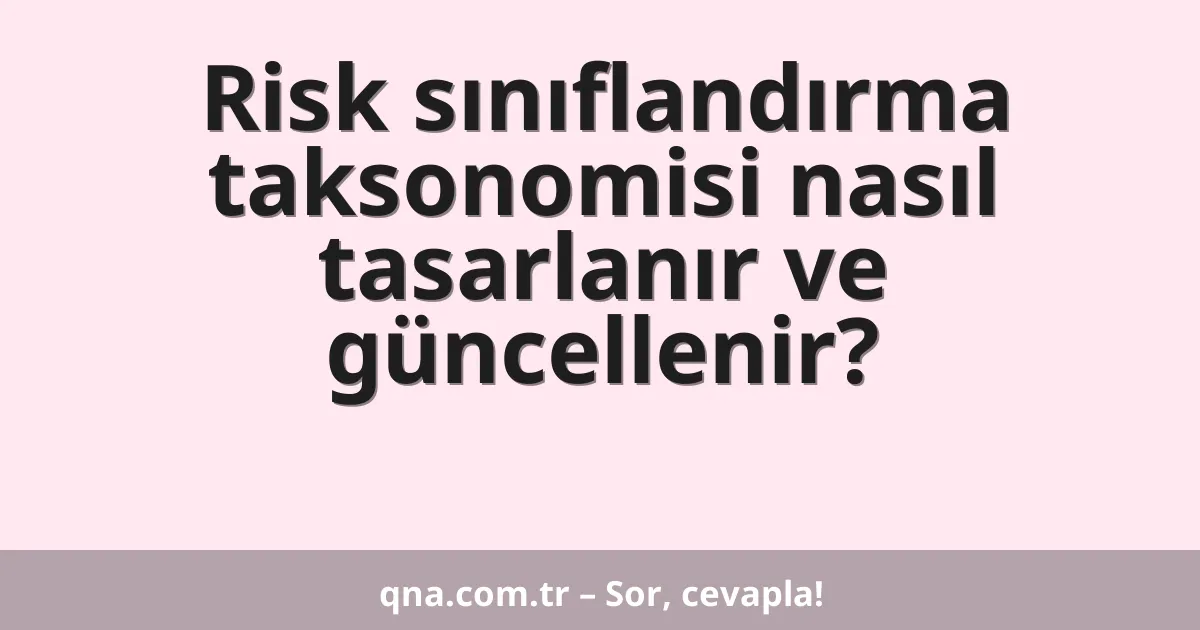 Risk sınıflandırma taksonomisi nasıl tasarlanır ve güncellenir?