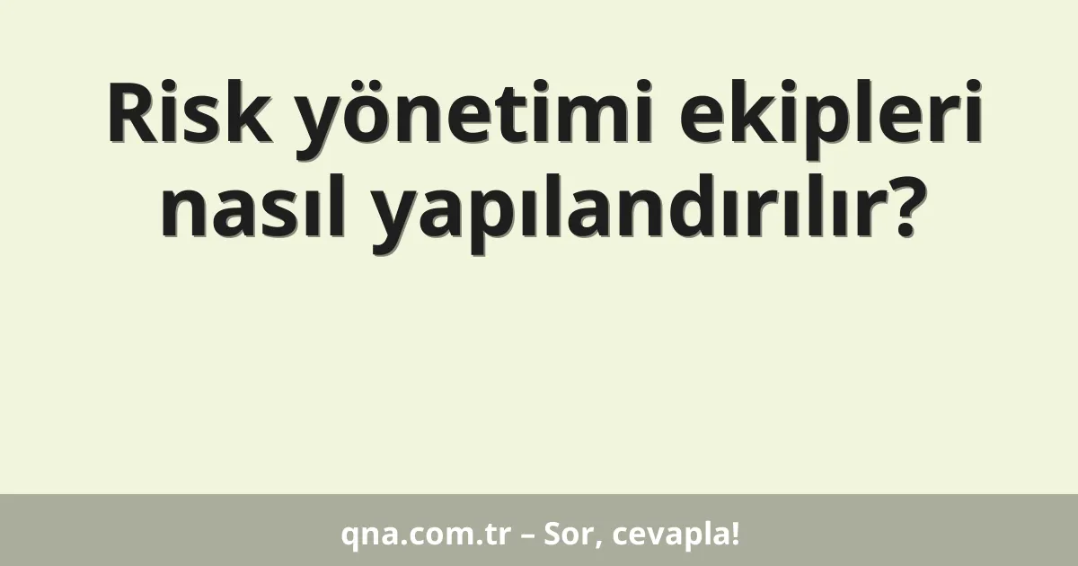 Risk yönetimi ekipleri nasıl yapılandırılır?
