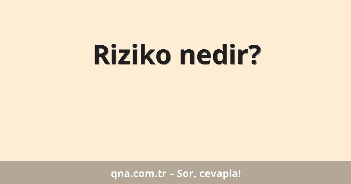 Riziko nedir?