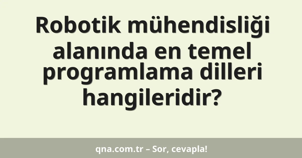 Robotik mühendisliği alanında en temel programlama dilleri hangileridir?