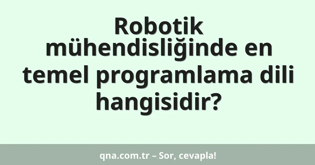 Robotik mühendisliğinde en temel programlama dili hangisidir?