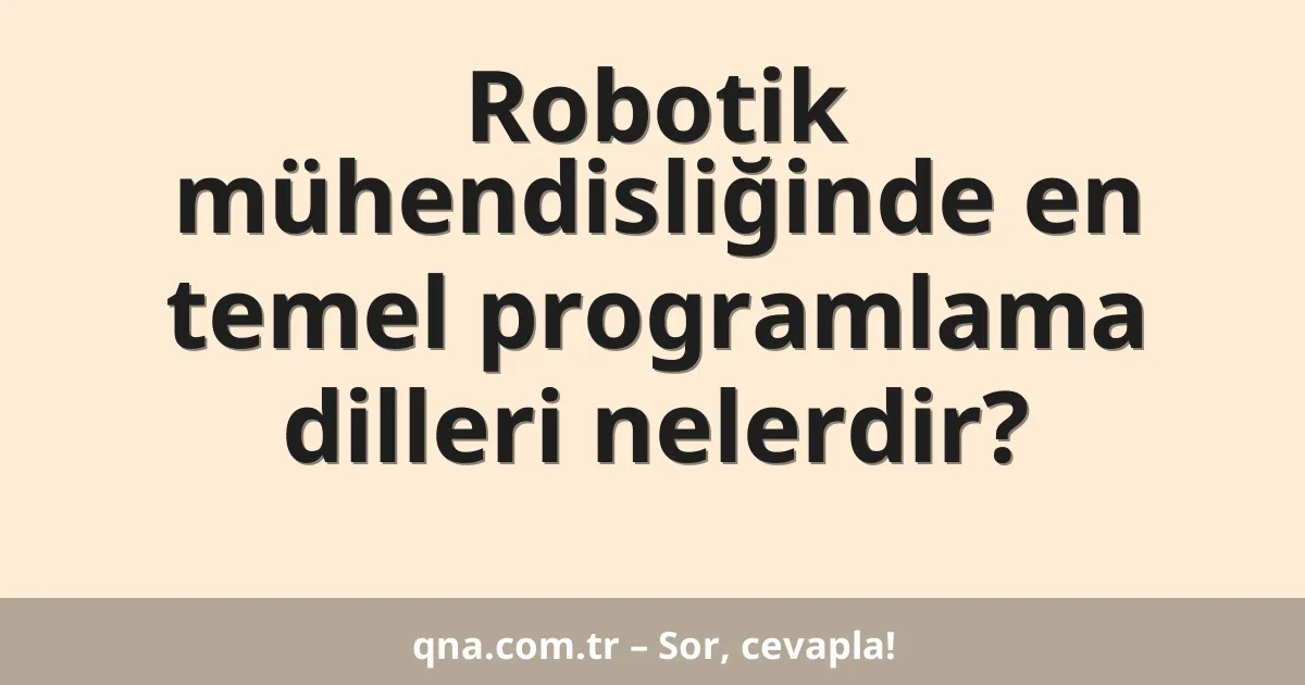 Robotik mühendisliğinde en temel programlama dilleri nelerdir?