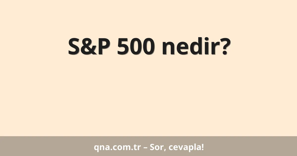 S&P 500 nedir?