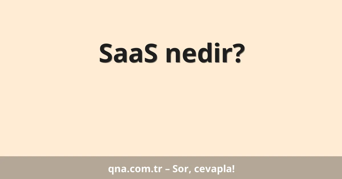 SaaS nedir?