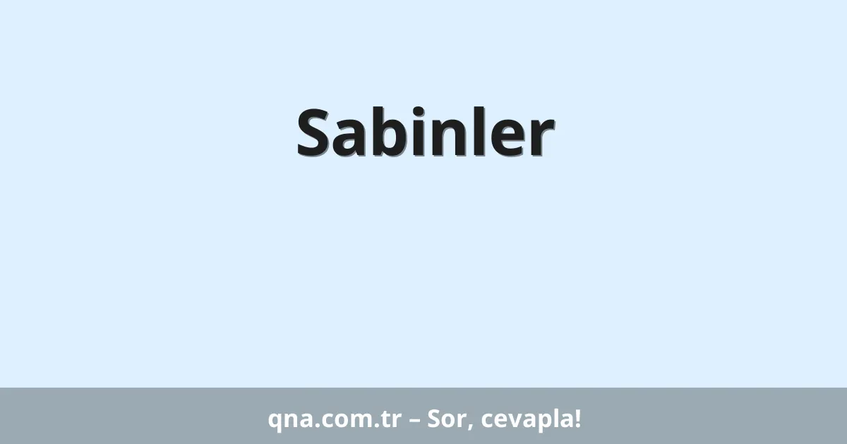 Sabinler
