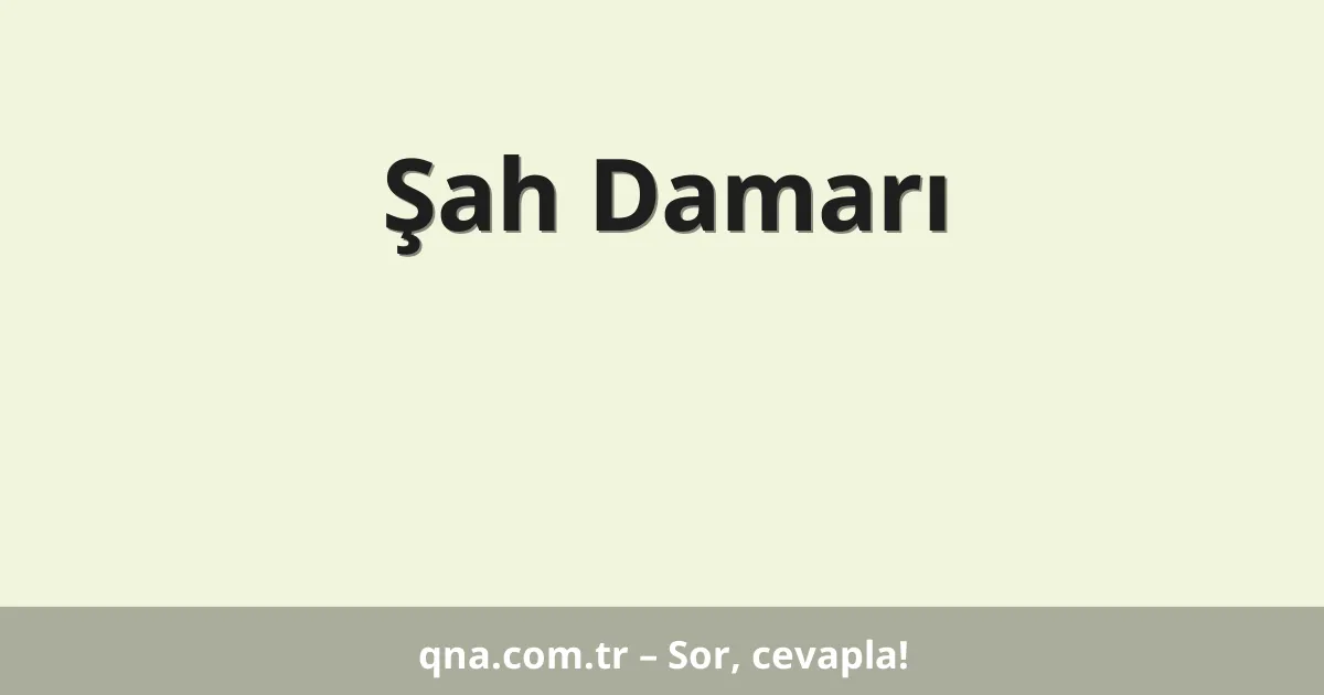 Şah Damarı