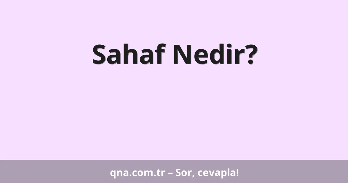 Sahaf Nedir?