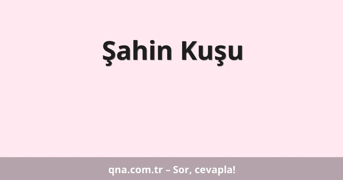 Şahin Kuşu
