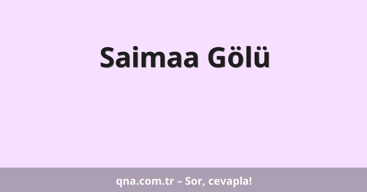 Saimaa Gölü