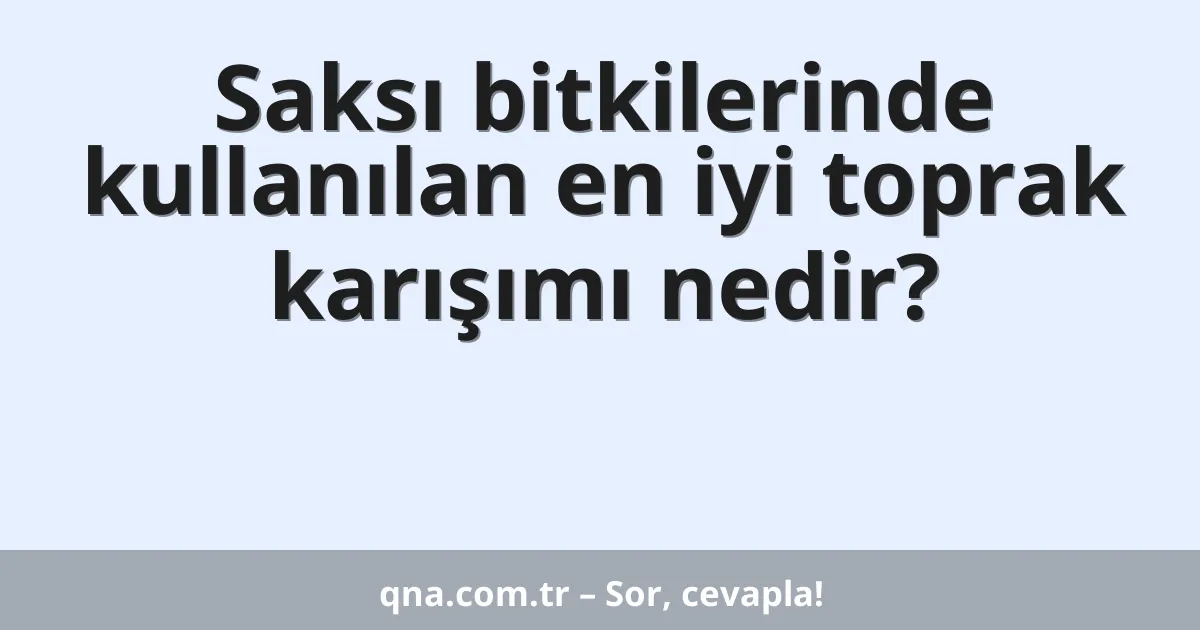 Saksı bitkilerinde kullanılan en iyi toprak karışımı nedir?