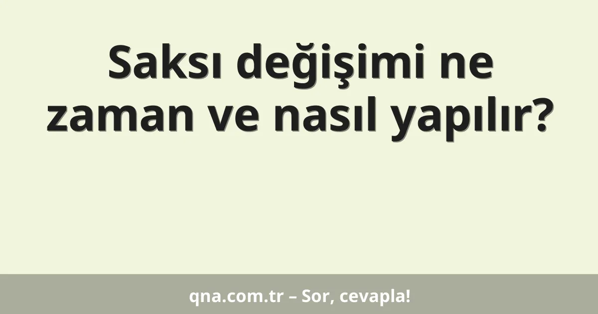 Saksı değişimi ne zaman ve nasıl yapılır?