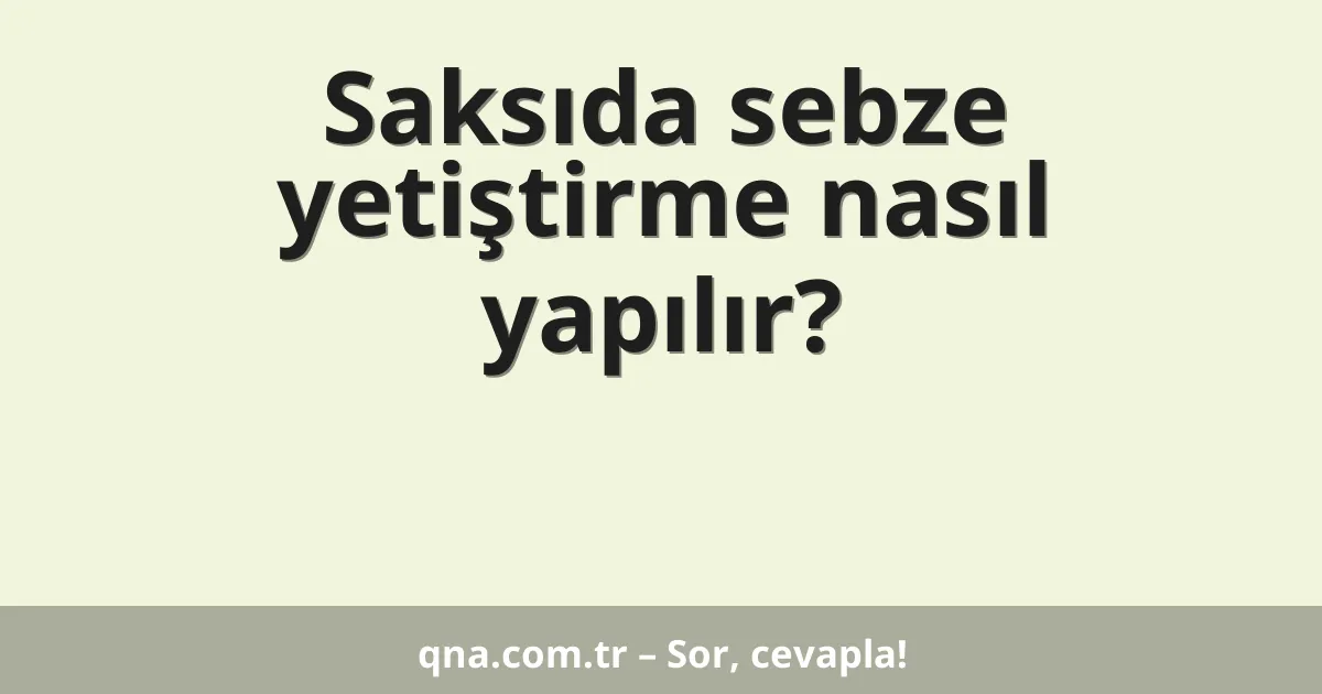 Saksıda sebze yetiştirme nasıl yapılır?