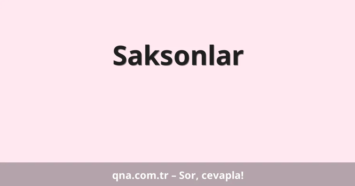 Saksonlar