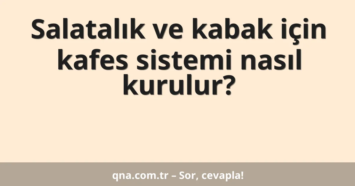 Salatalık ve kabak için kafes sistemi nasıl kurulur?