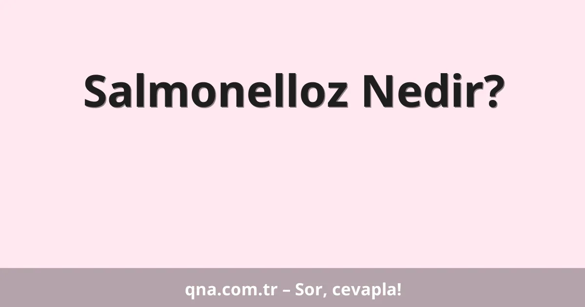 Salmonelloz Nedir?