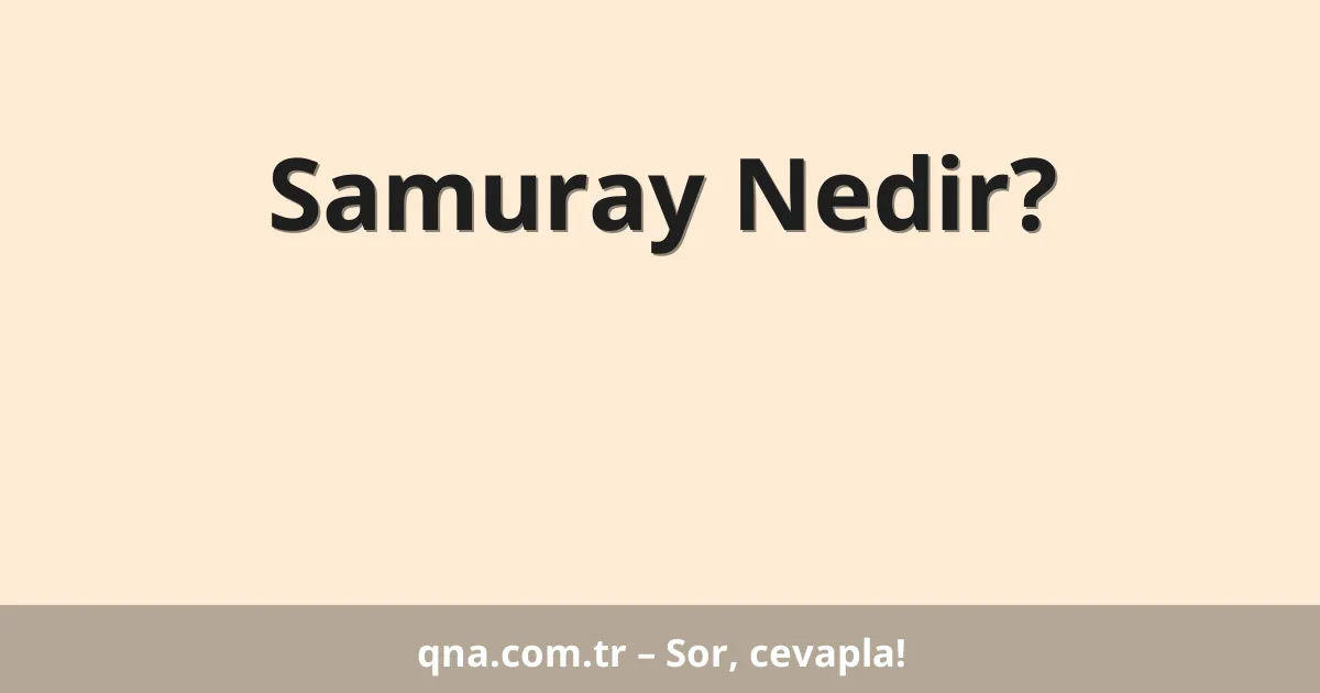 Samuray Nedir?