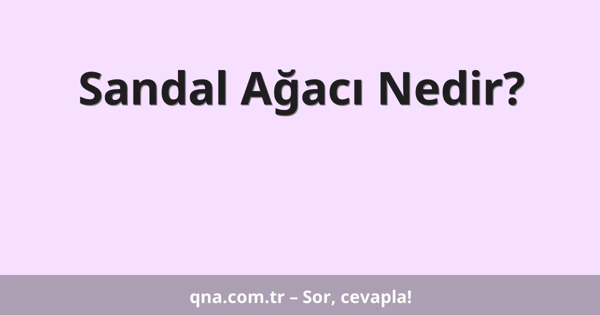 Sandal Ağacı Nedir?
