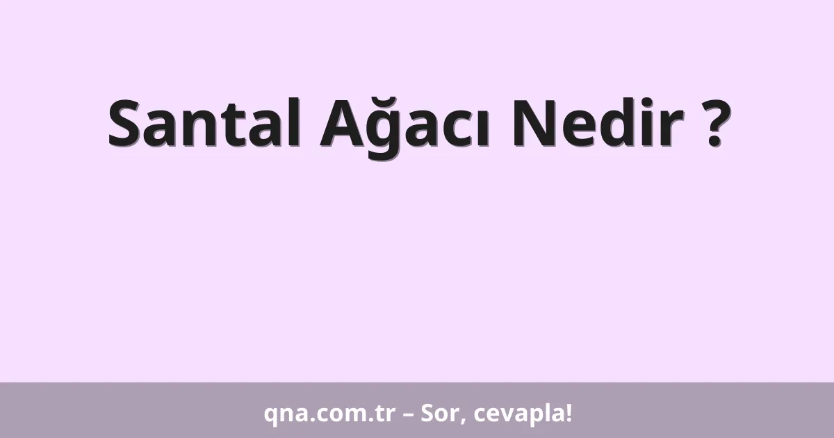 Santal Ağacı Nedir ?