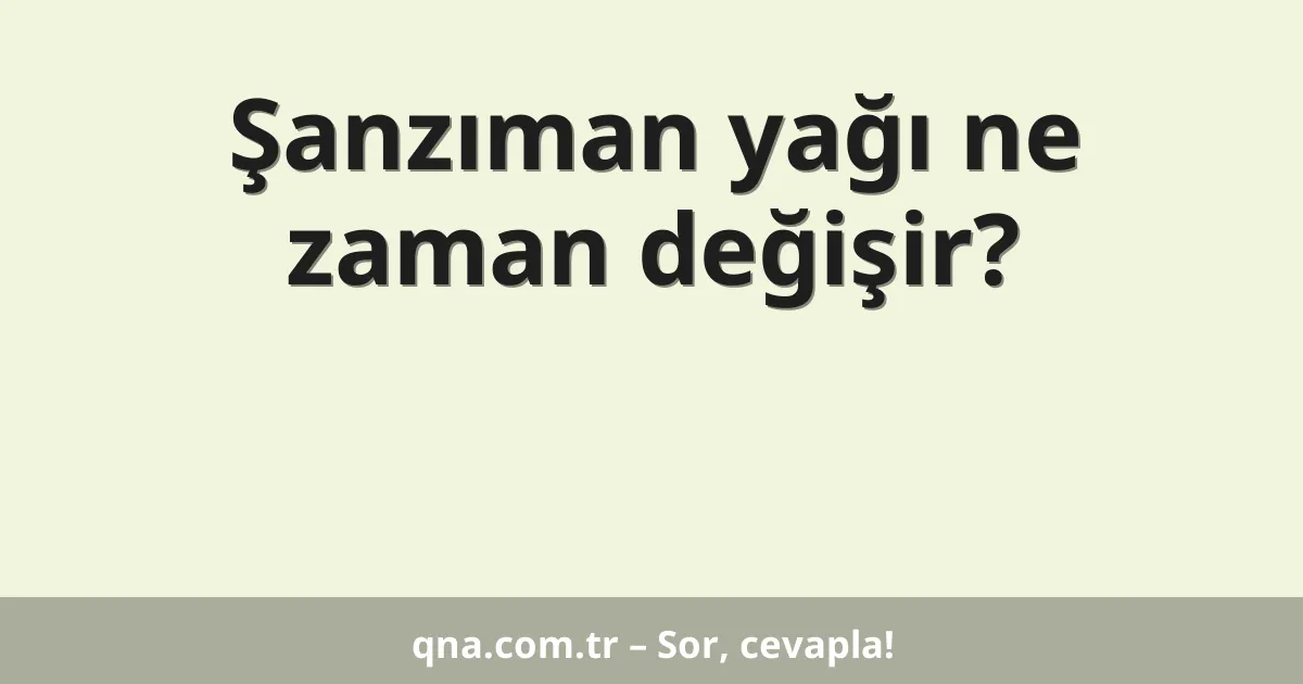 Şanzıman yağı ne zaman değişir?