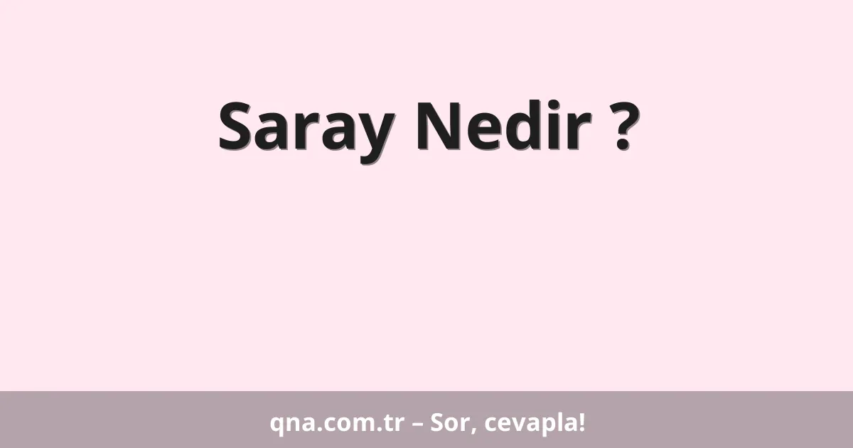 Saray Nedir ?