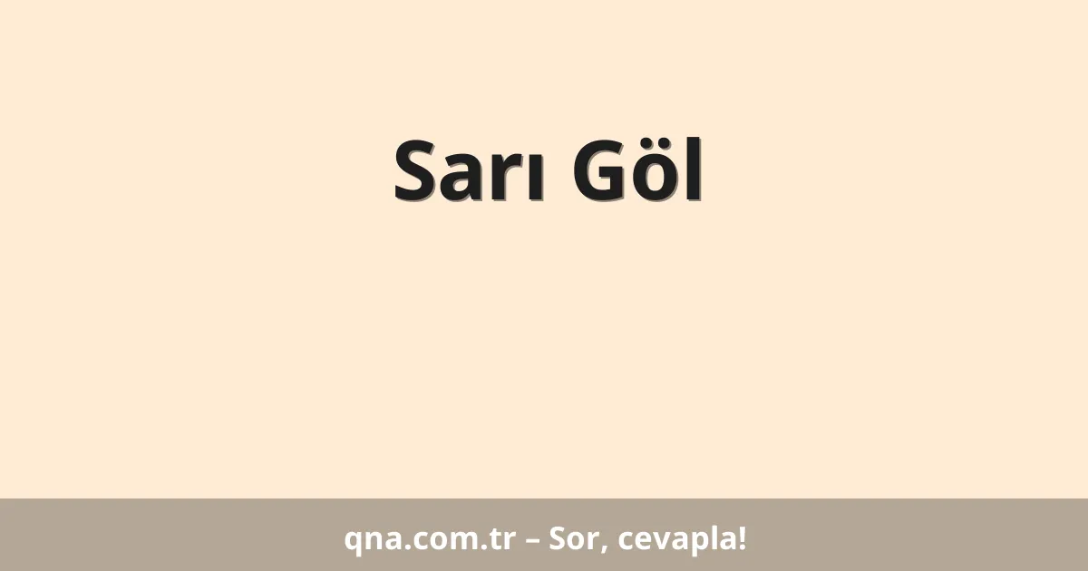 Sarı Göl