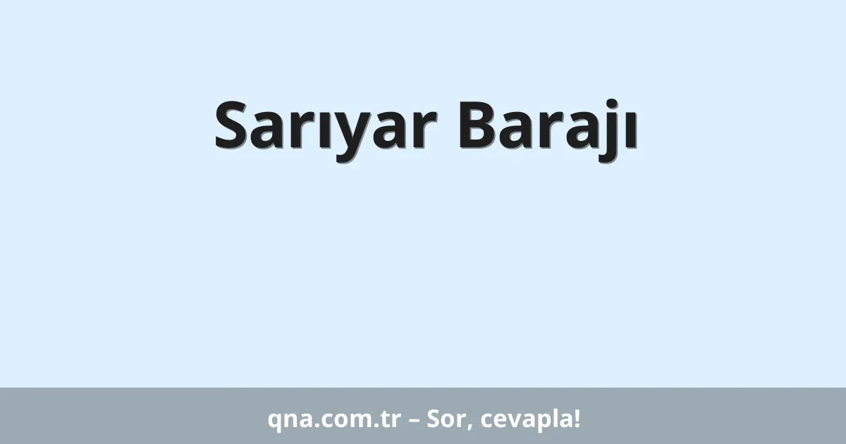 Sarıyar Barajı