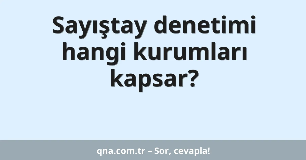 Sayıştay denetimi hangi kurumları kapsar?