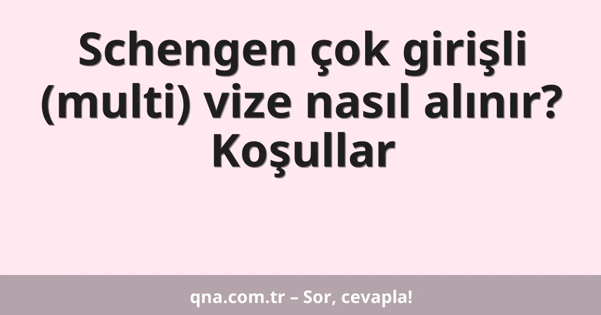 Schengen çok girişli (multi) vize nasıl alınır? Koşullar