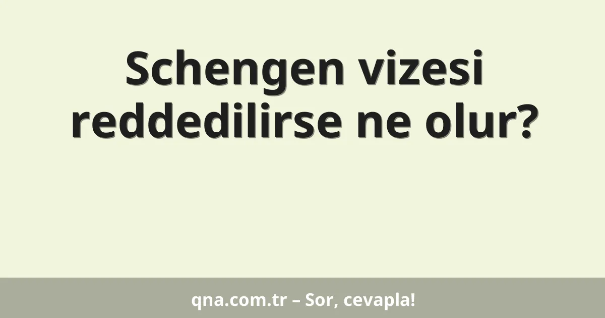 Schengen vizesi reddedilirse ne olur?
