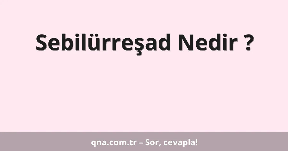 Sebilürreşad Nedir ?