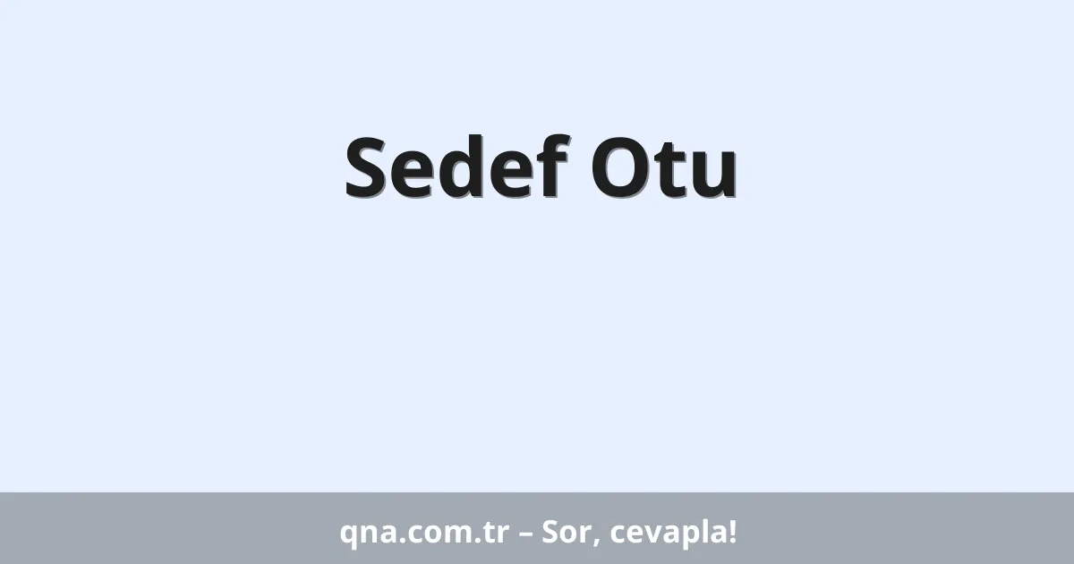 Sedef Otu