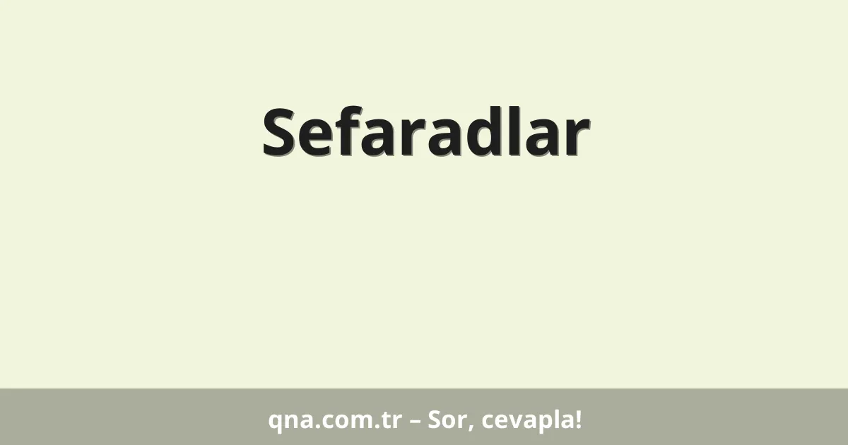 Sefaradlar