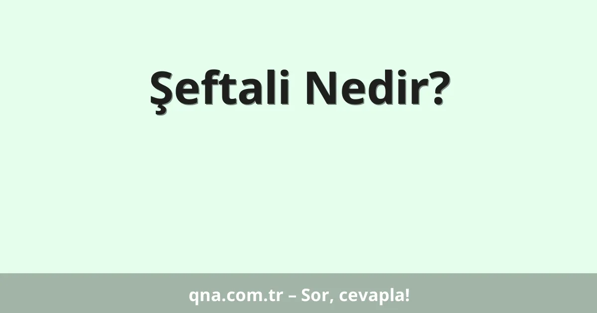 Şeftali Nedir?