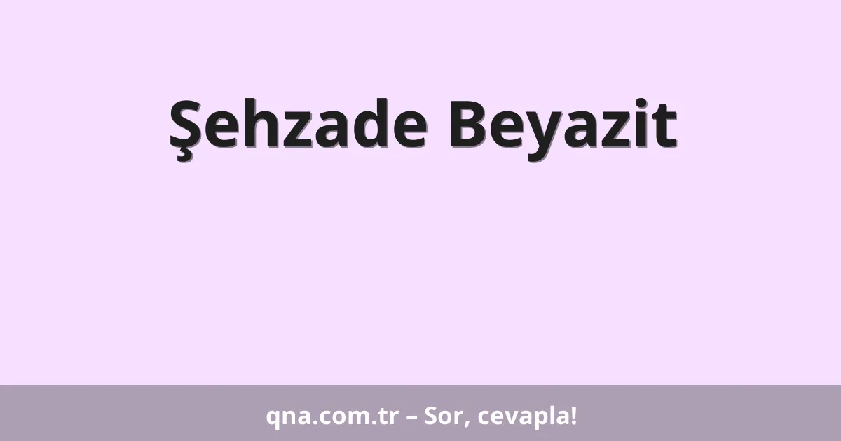 Şehzade Beyazit